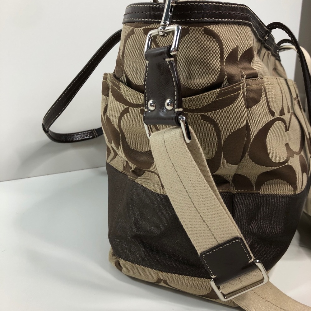 Coach Signature Brown Overnighter/Diaper Bag - Picture 5 of 8